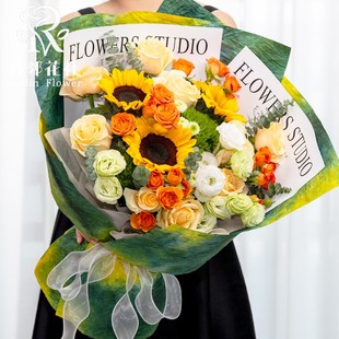 鮮花速遞向日葵生日花束送男友老師領導長輩武漢成都同城花店送花