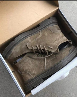 中帮休闲鞋翻毛反绒皮鞋男士马丁靴真皮休闲皮靴男鞋男靴冬鞋冬靴