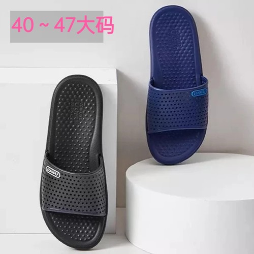47码46夏季大码拖鞋男家居镂空凉拖防滑防臭外穿时尚网面拖鞋罗敷