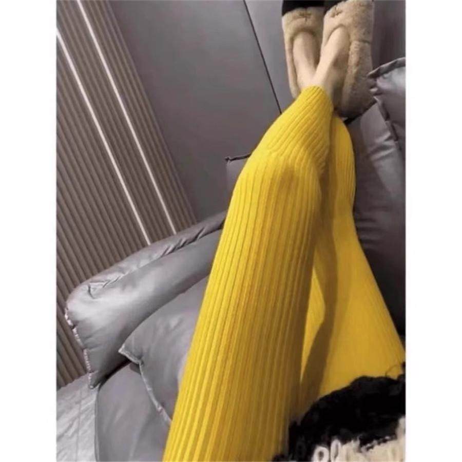 2025春季彩色九分糖果色打底裤坑条裤子女质感显瘦百搭时尚松紧腰