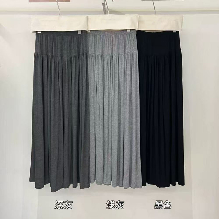 2026夏季纯色拼接莫代尔A字裙