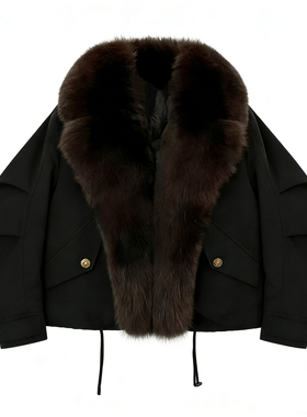 【玉米专享】新款鹅绒派克服狐狸毛领高端保暖毛领可拆卸23376