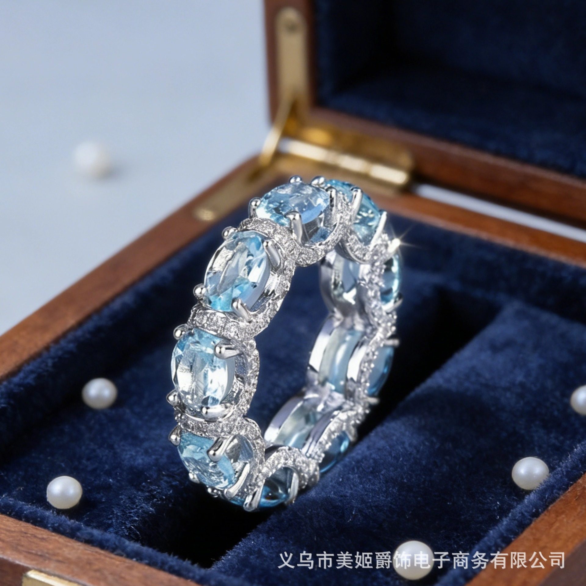 新款欧美微镶满钻海蓝排戒彩宝粉色公主方钻指环中古风戒指女批发,饰品/流行首饰/时尚饰品新,戒指/指环,淘宝优惠券,粉丝福利购,淘宝优惠卷