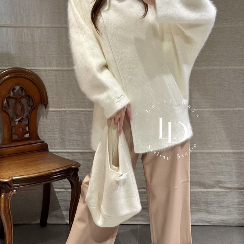 【拉毛大衣！氛围感的神】羊绒羊毛拉毛蓬松长毛氛围感双面呢大衣