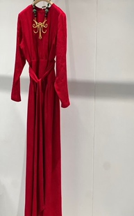 名媛优雅系带修身 新款 显瘦大摆连衣裙长裙 设计师正版 询价私信