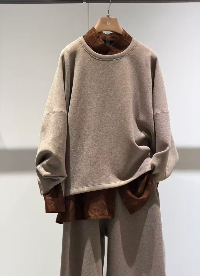 设计师正品！蝙蝠袖不规则圆领套头卫衣秋冬新款宽松显瘦长袖上衣