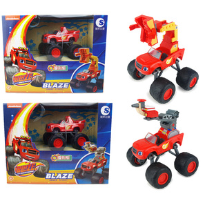 潮昇动漫 BLAZE旋风战车队飙速消防玩具车变形滑行车拼插积木配件