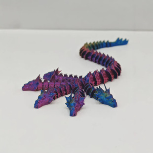现货3D打印五头龙蛟龙玩具一体关节可活动摆件装饰布景道具礼物