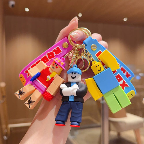 跨境热销现货高颜值Roblox钥匙扣罗布乐思游戏周边挂件动漫小礼物