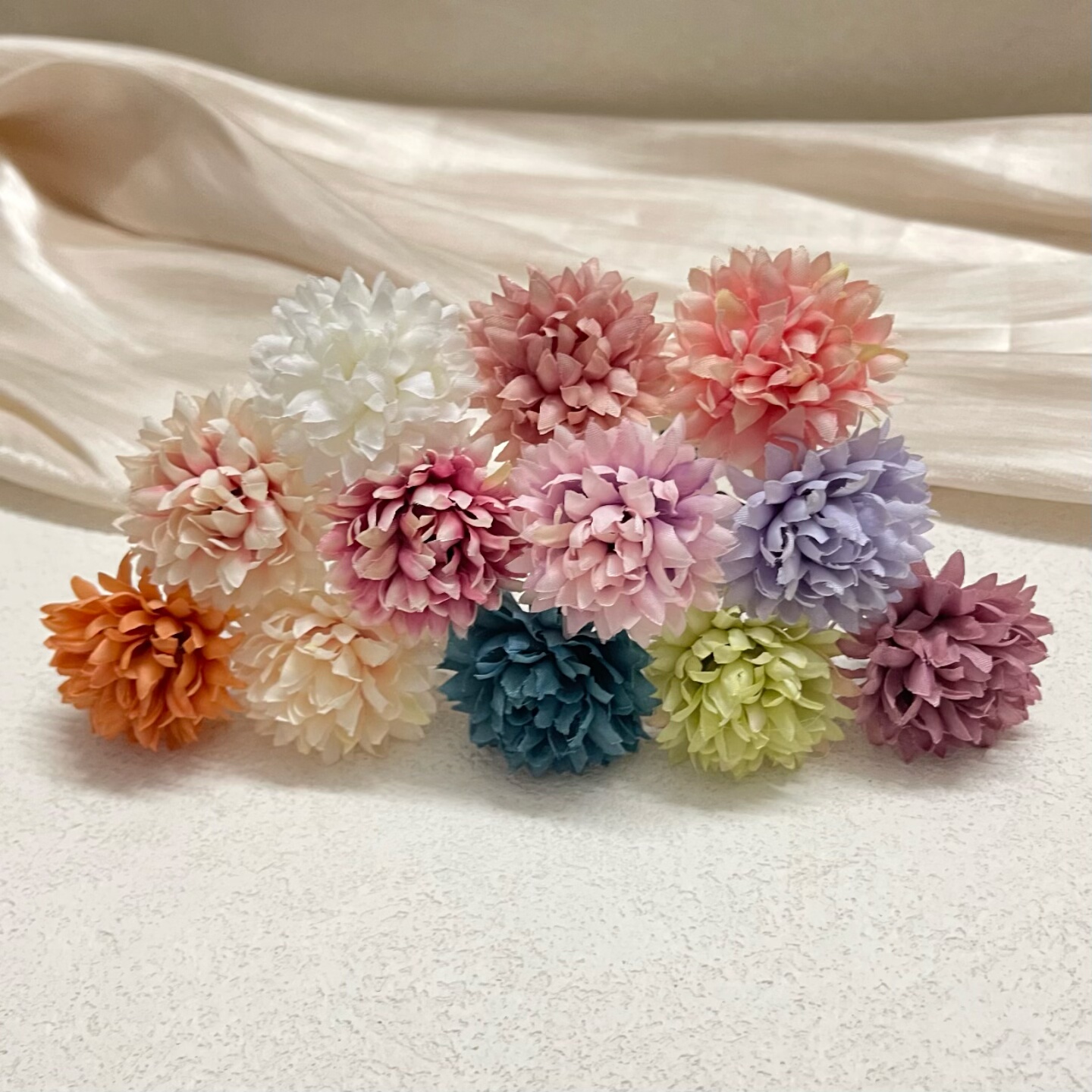 3.5厘米古风汉服头花发饰森系绢花头饰花朵发夹纯手工拍照仿真花