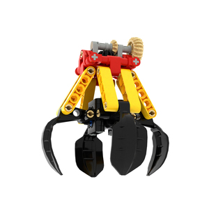 小小工程师国产积木机器人齿轮机械科技拼装 MOC 四瓣抓斗教具套装