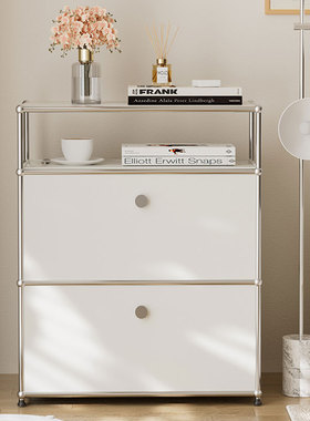 中古USM餐边柜不锈钢储物柜斗柜客厅家用边柜现代简约收纳柜子