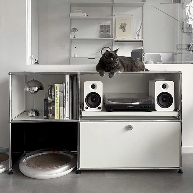 USM现代简约不锈钢模块收纳边柜