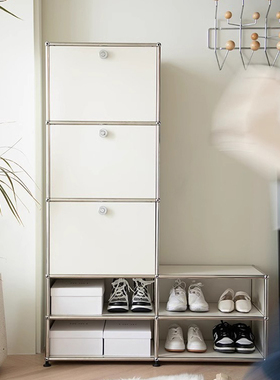 中古usm柜家用入户门模块组合鞋柜换鞋凳一体柜子门口收纳玄关柜