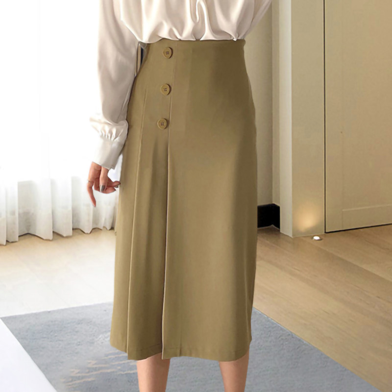 优雅高腰中长裙2020秋新款轻奢时尚气质淑女百搭过膝包臀半身裙女