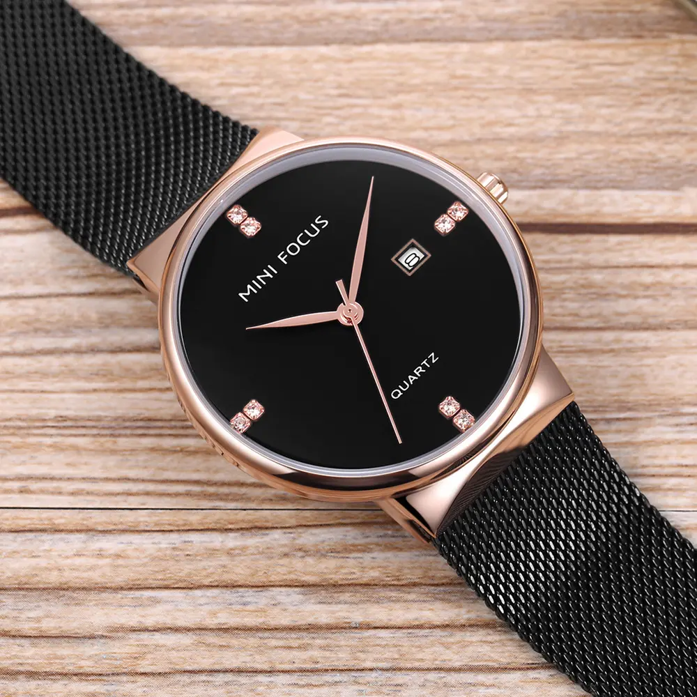 日历防水网带手表男士学生腕表