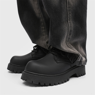 cleanfit磨砂高级感大头米奇鞋 德比鞋 英伦风增高圆头皮鞋 潮鞋 男士