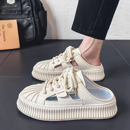 包头半拖鞋男夏季外穿镂空洞洞鞋