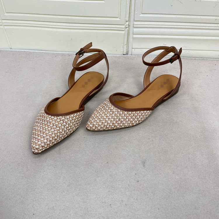 外贸原单女鞋新款尖头浅口平底shoes时尚百搭工厂优惠洋气凉鞋