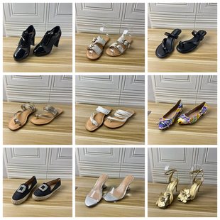 独码 杂款 时尚 圆头粗跟浅口单鞋 Lady 一字扣凉鞋 Shoes外贸原单36码