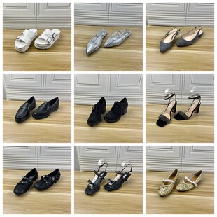 独码 款 圆头厚底一脚蹬单鞋 尖头包头凉鞋 外贸原单女鞋 拖鞋 36码