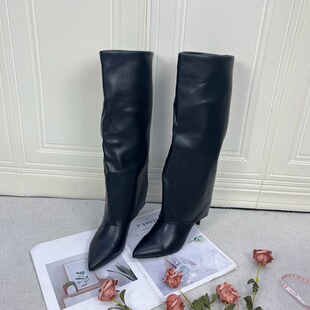 管靴时装 辣妹风骑士靴尖头细跟高跟长靴裤 靴 时尚 外贸原单春秋新款