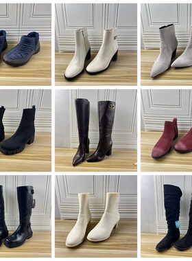 Lady Shoes外贸原单40码杂款女靴时尚独码圆头粗跟通勤短靴长靴