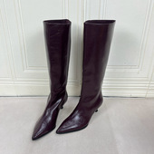 新款 Lady Shoes外贸原单尖头细跟长靴微瑕气质时尚 舒适百搭日常