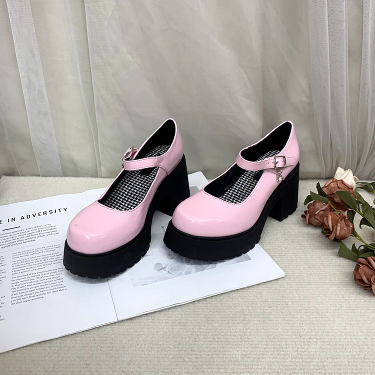 学院英伦风浅口一字扣带