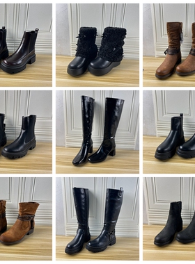 Lady Shoes外贸原单40码杂款短靴简约时尚新款圆头孤品捡漏长靴