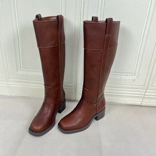 气质百搭日常外穿舒适 新款 Lady Shoes外贸原单粗跟长靴简约时尚