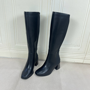 气质百搭女靴子日常外穿 新款 Lady Shoes外贸原单粗跟长靴简约时尚