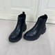 Lady 套筒短靴 圆头纯色粗跟厚底时装 Shoes外贸原单女靴新款 时尚