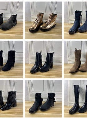 Lady Shoes外贸原单42码杂款短靴简约时尚新舒适休闲百搭系带靴子