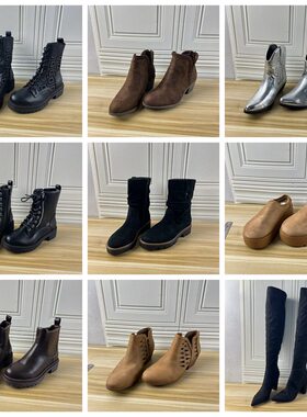 Lady Shoes杂款36和40码外贸原单女靴独码圆头粗跟系带短靴长靴