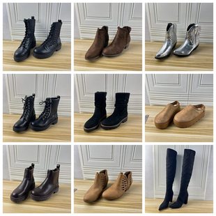 外贸原单女靴独码 36和40码 圆头粗跟系带短靴长靴 Shoes杂款 Lady