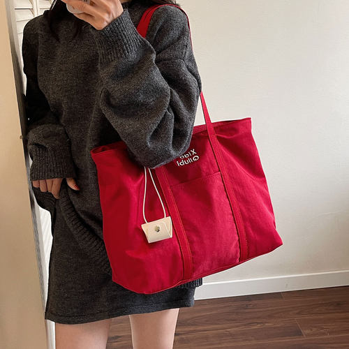 帆布通勤包百搭轻便大容量托特包