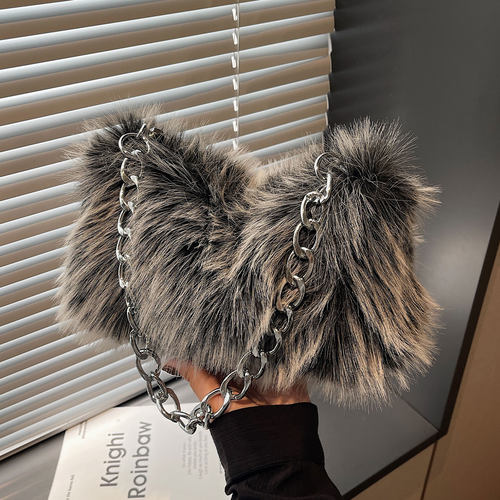 毛绒绒腋下包时尚毛毛单肩包