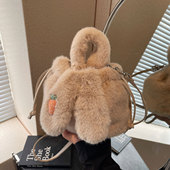 可爱毛绒绒包包女士2025新款 秋冬潮时尚 单肩斜挎包百搭毛毛手提包