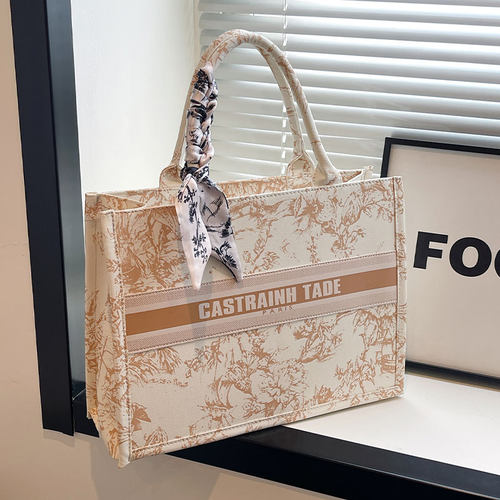 刺绣大容量手提单肩通勤包托特包