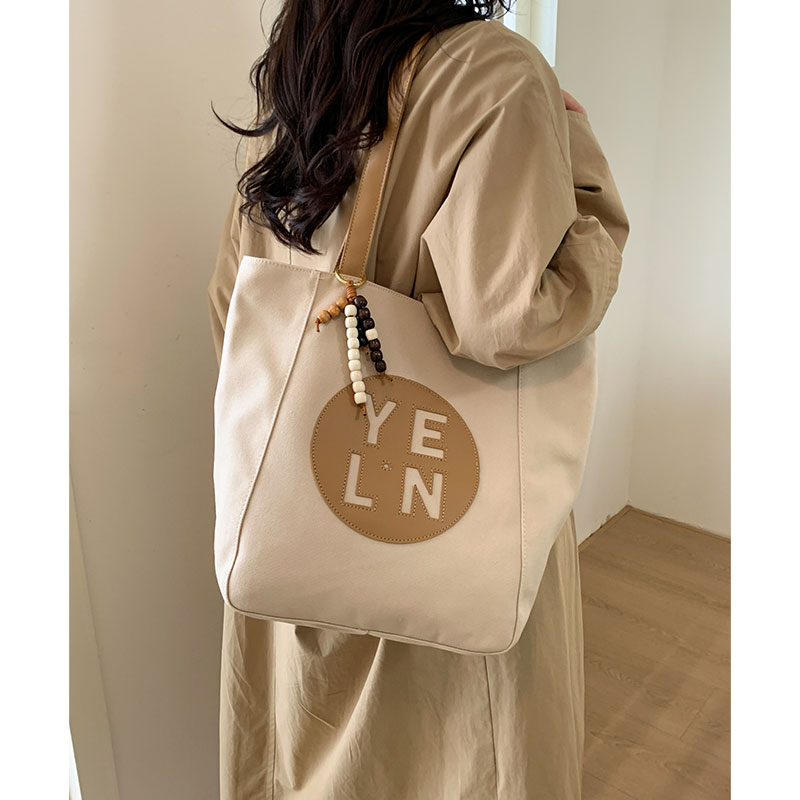 大容量帆布手提单肩包上课托特包