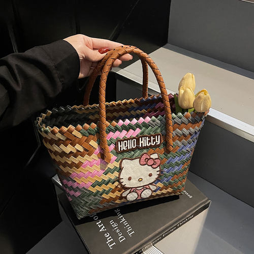 手提菜篮子编织包手拎沙滩包