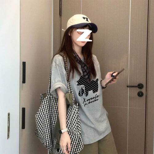 实价220g螺纹领口后包边立体蝴蝶机刺绣短袖T恤女