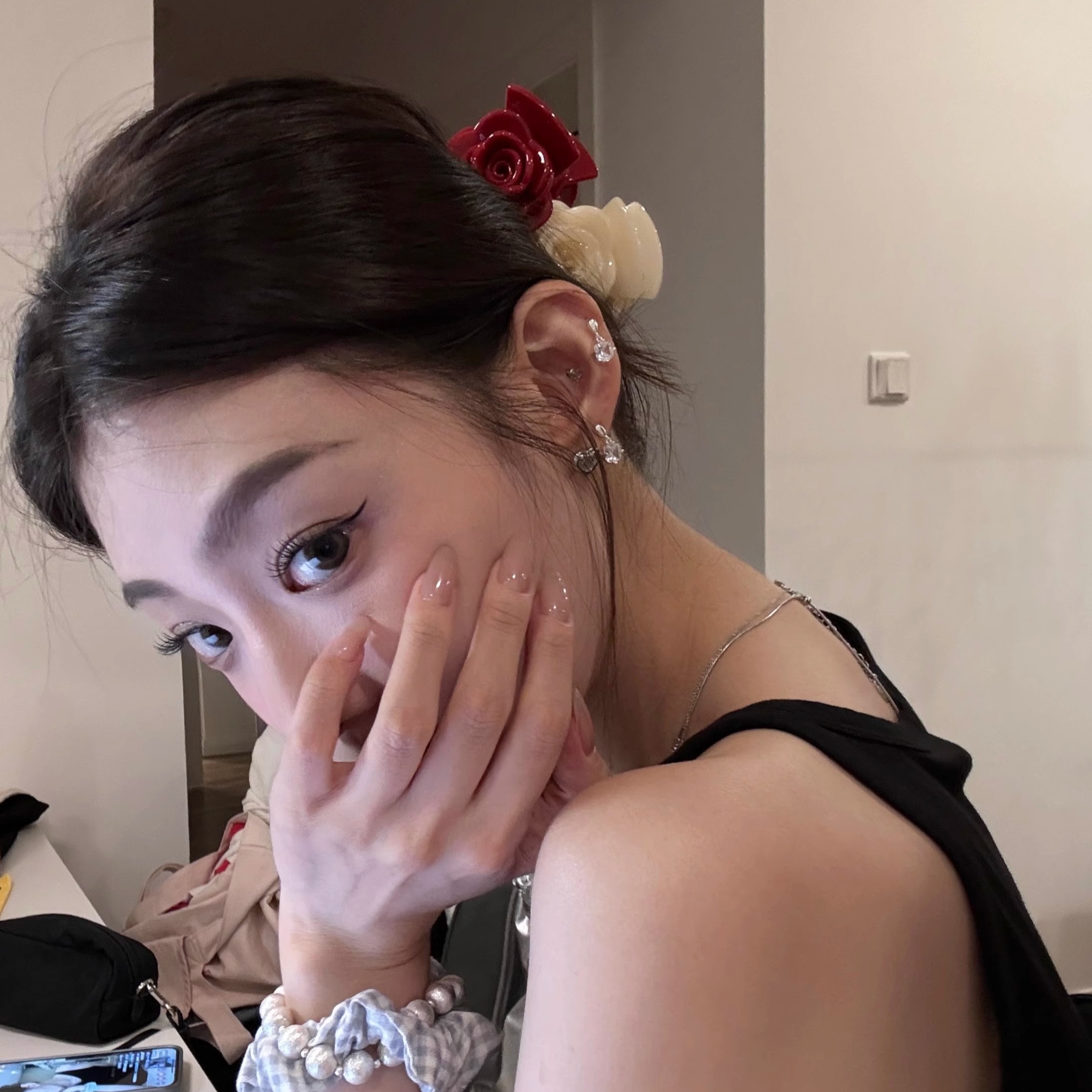 Bellar法式复古玫瑰花醋酸发抓