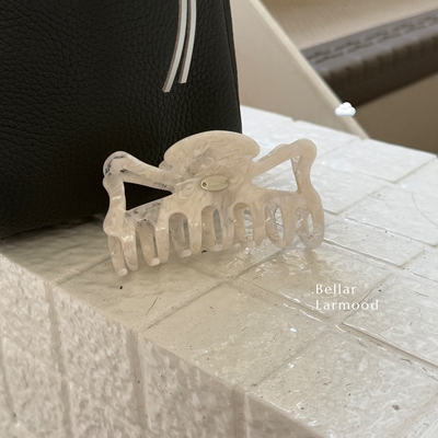 bellar奶白晕染高级金属盘发抓夹