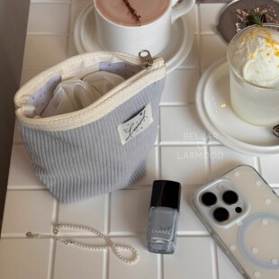 2size Bellar girly少女旅行化妆灯芯绒收纳包 Basic larmood
