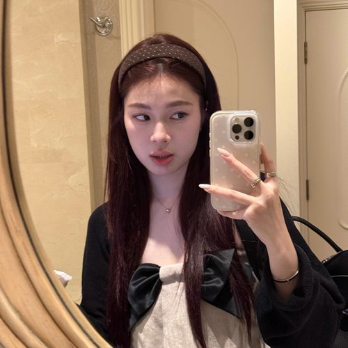 复古星星少女学院风爱心圆片发箍