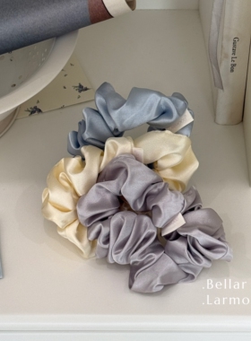 Bellar / larmood 法式甜美 奶油色系CREAM缎面 手工发圈