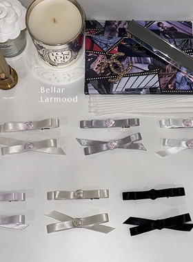 Bellar / larmood Rose Ribbon 复古甜美少女 蝴蝶结刘海边夹