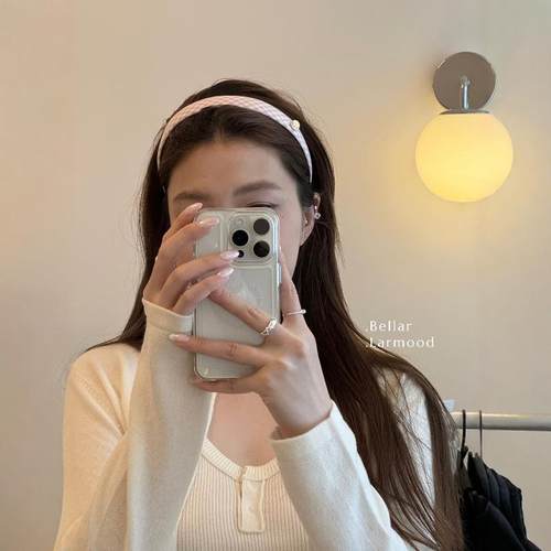 Bellar少女格纹圆片发箍